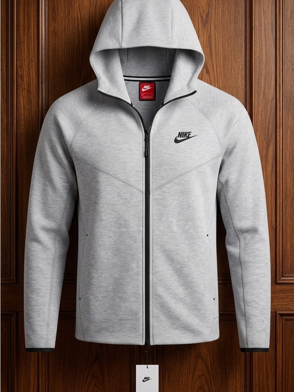 Nike Light Gray Full-Zip Hooded Performance Jacket